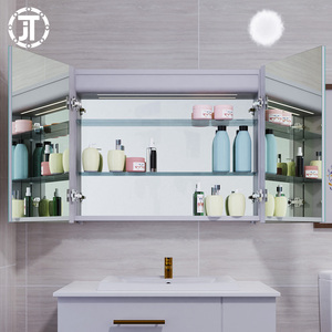 Mur Monté en aluminium d'espace combinaison <span class=keywords><strong>toilette</strong></span> lentille arche Illuminé <span class=keywords><strong>LED</strong></span> Salle De Bain Miroir Armoire - Product Image 2