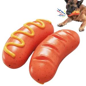 New Sausage Dog Chew Toys TPR Indestructible Toy Squeaky Fun Interactive Dog Toy for Small Medium Large Dogs