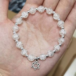Hot Selling Trendy Elastic <b>Rope</b> Beaded Bangle Jewelry Handmade Colorful Beads Jewish Star of David Hexagram <b>Bracelet</b> - Product Image 6