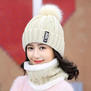 High Quality 3D Embroidery Thickened Neck Warmer Pom Pom Winter Beanie <b>Hat</b> and Scarf Set Unisex <b>for</b> Business & Travel - Product Image 5