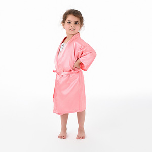 Accappatoio Kimono in Raso per Bambini, <span class=keywords><strong>Vestaglia</strong></span> <span class=keywords><strong>da</strong></span> Bagno in Raso, <span class=keywords><strong>Camicia</strong></span> <span class=keywords><strong>da</strong></span> <span class=keywords><strong>Notte</strong></span> Monocolore, Cardigan per Ragazzi <span class=keywords><strong>e</strong></span> Ragazze - Product Image 3