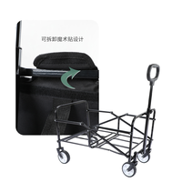 Poussette pliable légère multifonctionnelle avec cadre en alliage d'aluminium, design pliable à 4 roues pour l'extérieur, capacité de charge de 50 kg