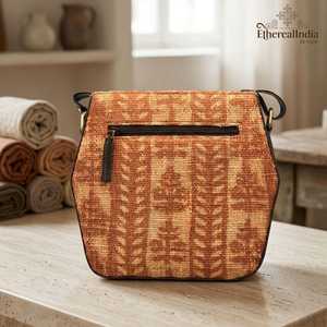 Handmade Cotton Rug Sling Bag Block Printed Ragzine Crossbody Bag <b>Small</b> Bohemian Shoulder <b>Purse</b> Gift - Product Image 2