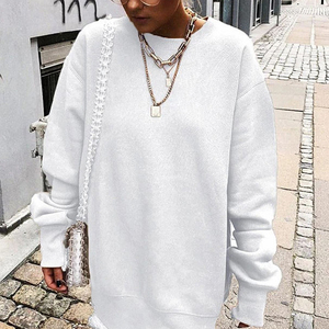 OEM Plain Long Pullover Sweatshirt Mädchen Casual Langarm Pullover Dickes Fleece Warmes Hoodie Sweatshirt - Product Image 4