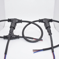 Connecteur étanche de type T pour extérieur, câble 2 ou 3 broches mâle/femelle en PVC pour éclairage mural LED