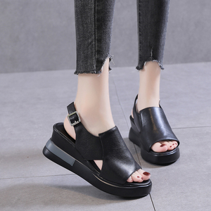 2024 Summer Wedge Platform Sandals Fashion Retro <strong>Romen</strong> Beach Shoes Ladies Casual Peep Toe Soft Comfortable Sandalias De Mujer - Product Image 1