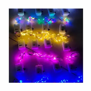 Heißer Verkauf Weihnachts dekorationen 1M 10Leds 2M Mini Micro Copper Wire Light Batterie betriebene LED Weihnachts lichterketten Lichterketten