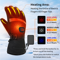 Gants électriques chauffants imperméables à doigts entiers rechargeables par USB pour le camping, la pêche, la chasse, le ski