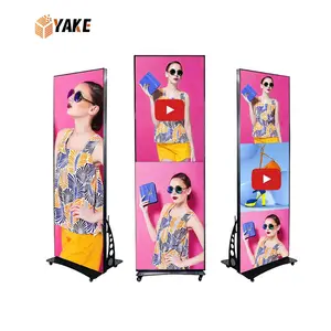 Yake top venda p2.5 display de cartaz led interior 640x1920mm wifi controle levou cartaz display móvel em pé publicidade levou banner