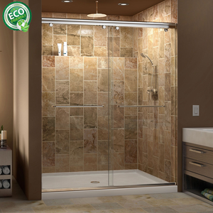 Porte de douche coulissante en verre de sécurité de 1/4 pouce, finition chromée, installation réversible, taille personnalisée - Product Image 6
