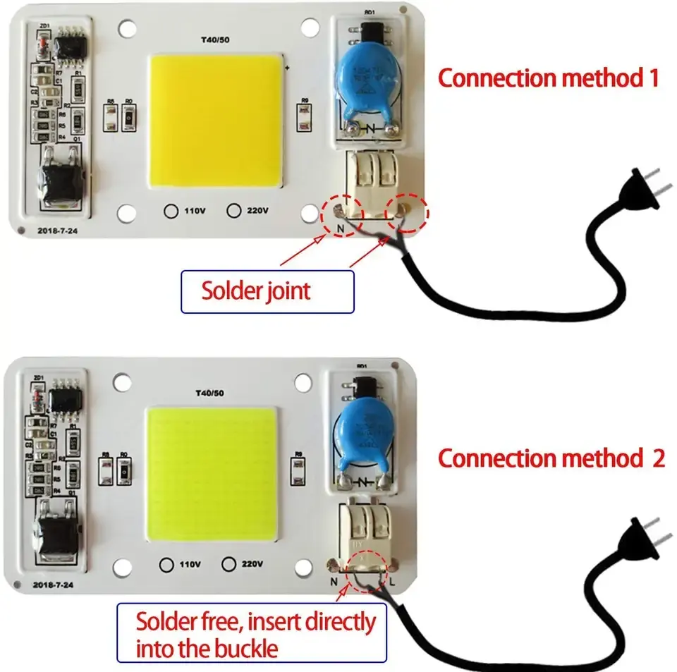 COB phát triển ánh sáng COB Led Chip Driverless quang phổ đầy đủ Led DOB 110V 220V 20W 30W 50W 50 miễn phí AC 90 AL 80 0.01 1 năm Nano chip