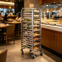 Chariot de transport en acier inoxydable pour 17 plaques de cuisson 400 x 600 mm, équipement de boulangerie professionnel, vente chaude