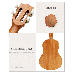 Ukelele de Concierto de 23 Pulgadas, Tapa de Caoba Sólida, Guitarra Hawaiana, Venta al por Mayor de Fábrica, Logotipo Personalizado OEM, Profesional - Product Image 4