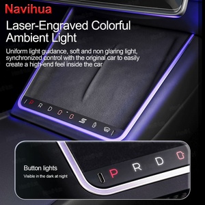 Navihua New Design Electric Touch Panel with Ambient <b>Light</b> Wireless Phone Charger Car Touch Pad for Tesla Model 3 Highland - Product Image 3