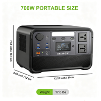 Vente directe d'usine, station d'alimentation portable LiFePO4 700W 1200W, générateur d'énergie solaire domestique 110V/230V, système de stockage d'énergie