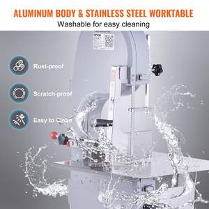 DB for Wholesale 1500W Commercial Electric Meat Bandsaw Stainless Steel Countertop 19.3\" X 15\" 220V Workbeach <b>Bone</b> <b>Sawing</b> Mach - Product Image 5