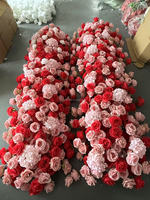 Livraison rapide, chemin de table floral de luxe, fleurs artificielles en soie au toucher réel pour la décoration des hôtels, des salles à manger et des mariages