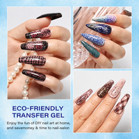 Gel de transfert adhésif puissant pour nail art, sans HEMA ni TPO, pour le transfert rapide des motifs et autocollants pour ongles