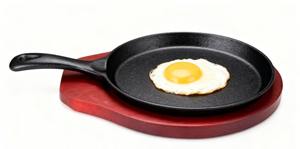 Gietijzeren bakvorm met lange steel, antiaanbaklaag en warmte-isolerende pad van massief hout. Home Commerciële Multifunctionele Koekenpanset - Product Image 4