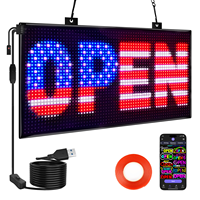 Enseigne LED « Ouvert », 20''x12'' – Grandes enseignes publicitaires lumineuses pour entreprises, affichage défilant programmable pour magasins, bars, hôtels