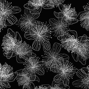 Tela Crepé Koshibo de Poliéster con Estampado Digital Floral en Blanco y Negro de Melissa Hutterite, en Oferta, para Vestidos de Mujer - Product Image 6