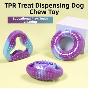 Juguetes Dispensadores de Golosinas para Perros de TPR Ecológicos, Lindos Juguetes de Dibujos Animados Antidestrucción, Alivio de la <span class=keywords><strong>Ansiedad</strong></span>, Rompecabezas Duradero para Masticar y Limpiar los Dientes - Product Image 1