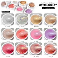 Deroi Gel Constructeur Thixotrope à Paillettes Fines, Faible Viscosité, Empêche le Débordement du Gel, Thixo-Gel Constructeur pour Extension d'Ongles