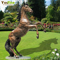 Statue de cheval en bronze réaliste YouFine, taille réelle, sculpture de jardin extérieure