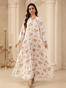 Vestidos Elegantes con Cuentas y Cuello en V para Mujer, Talla Única, <span class=keywords><strong>Kaftan</strong></span> Abaya de SunDA Fashion Brands para Eid, Ropa Islámica APIAI - Product Image 6