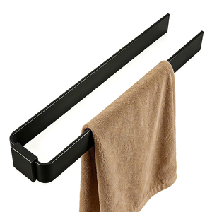 42cm Black Iron Vintage Wall Mounted Bathroom <strong>Towel</strong> Holder <strong>Rail</strong> Kitchen Double <strong>Towel</strong> Hotel Bar Rack - Product Image 1