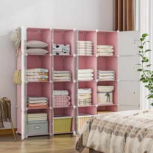 Factory Wholesale Household Simple Assemble Child Plastic Cube <b>Wardrobe</b> Baby Foldable Storage Cabinet Kids Almirah <b>Wardrobes</b> - Product Image 2