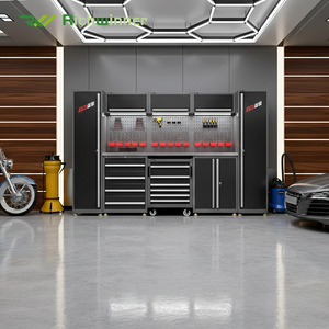 Banco de Trabajo RW con Gabinete para Herramientas, Banco de Trabajo Resistente para Taller, Gabinetes de Almacenamiento para Garaje, Carro de Herramientas Completo para Taller - Product Image 1