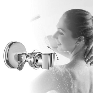 Support de pommeau de douche réglable, support de pommeau de douche amovible à ventouse, support de pommeau de douche sans perçage avec finition chromée - Product Image 6