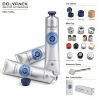 Emballage de tube cosmétique en aluminium pour soins de la peau avec logo et finition de surface personnalisés, capacité personnalisable et options de bouchon à vis