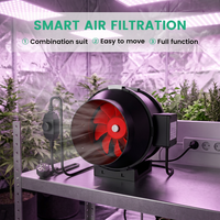 Ventilateur de gaine de 4, 6 et 8 pouces avec filtre à charbon et moteur DC, ventilateur d'extraction en ligne pour hydroponie et usage agricole