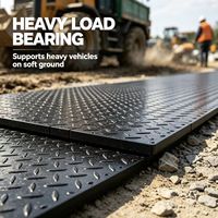 Tapis de protection de sol en HDPE 4x8 pieds, tapis d'accès antidérapant, plaque de route temporaire pour chantier de forage