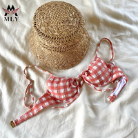 Micro bikini personnalisé mignon 2025 pour femmes, maillot de bain deux pièces imprimé, string de plage, bandage, maillot de bain pour femmes