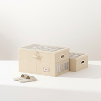 Boîte de rangement pour chaussures rectangulaire, capacité de 18 paires, pliable avec couvercle transparent, étanche, séparateurs réglables, 60x40x30cm