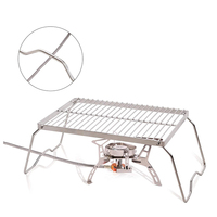 Barbecue au charbon de bois pliable mini portable, léger, en acier inoxydable, antiadhésif, durable, réutilisable, pour 2 à 3 personnes, camping en plein air, randonnée