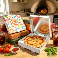 Boîte à pizza SP4391 en kraft ondulé épaissi avec feuille d'aluminium intérieure pour la rétention de la chaleur, idéale pour la livraison à emporter - Vente chaude