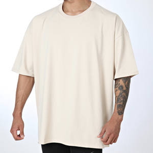 Camiseta de gran tamaño OEM para gimnasio, Camiseta con estampado de cliente deportivo atlético para entrenamiento, camiseta Rosa lisa de talla grande para hombre, camisetas de OEM para hombre - Product Image 5