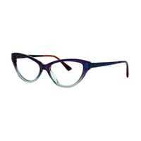 JNLOO RS2408 Monture optique à monture complète œil de chat à motif géométrique dégradé coloré, tendance, confortable, unisexe, convient à toutes les formes de visage