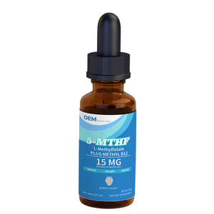 Suplemento de L-Metilfolato 15mg + Metil B12 Vitamina B9 B12 en Gotas 5-MTHF de Marca Privada OEM/ODM - Product Image 1