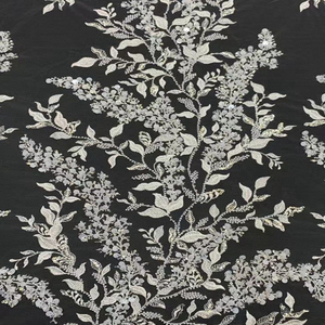 DELACE – robe de mariée en dentelle blanche pure, tissu brodé, dentelle florale, feuilles, dentelle perlée - Product Image 4