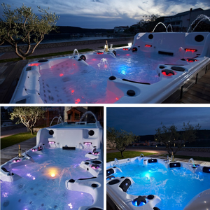 SR859 Commercial-Grade Dual-Zone Swim Spa Hydromassage and Swimming <strong>Pool</strong> Combo for <strong>Wellness</strong> for Outdoor Resorts and Homes - Product Image 2