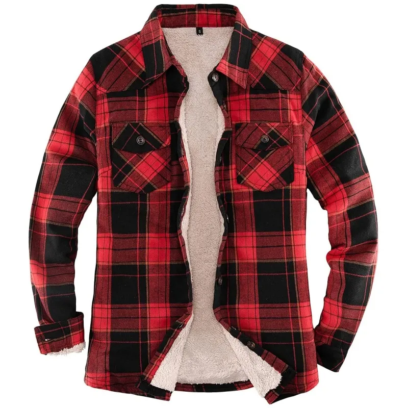 Top Sale Men Fleece Outdoor Sherpa Flannel Jacket For Men