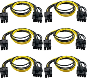 Kabel Adaptor Daya PCIe 6 Pin Male ke 8 Pin (6+<span class=keywords><strong>2</strong></span>) Male Berkualitas Tinggi PVC Tembaga, Kabel Ekstensi PCI Express untuk Penggunaan Elektronik - Product Image 2