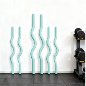 MD15lb 25lb Bodybuilding Lifting Ergonomic <b>Strength</b> <b>Training</b> Custom Logo Silicone Durable Fitness Curl Yoga Pilates Barbell Beam - Product Image 5