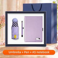 Ensemble cadeau d'entreprise, parapluie pliable, stylo à bille, carnet A5, travail de bureau, déplacements quotidiens, fournisseur de logo personnalisé, livraison rapide