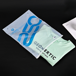 Stampa personalizzata biodegradabile compostabile PLA amido di mais in plastica con chiusura a Zip borsa con cerniera smerigliata <span class=keywords><strong>per</strong></span> i vestiti - Product Image 1